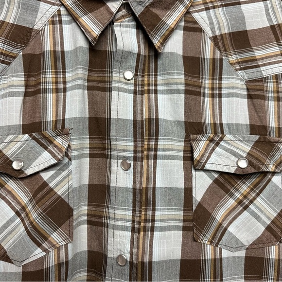 Pearl Snap Aeropostale Authentic Fit Vintage Western Buttons Plaid Shirt Size XL - Picture 5 of 7